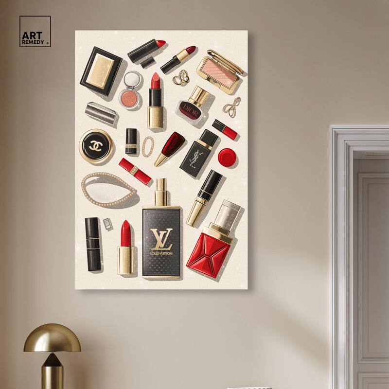 Luxury Makeup Collection Canvas by Art Remedy, Gallery Wrapped