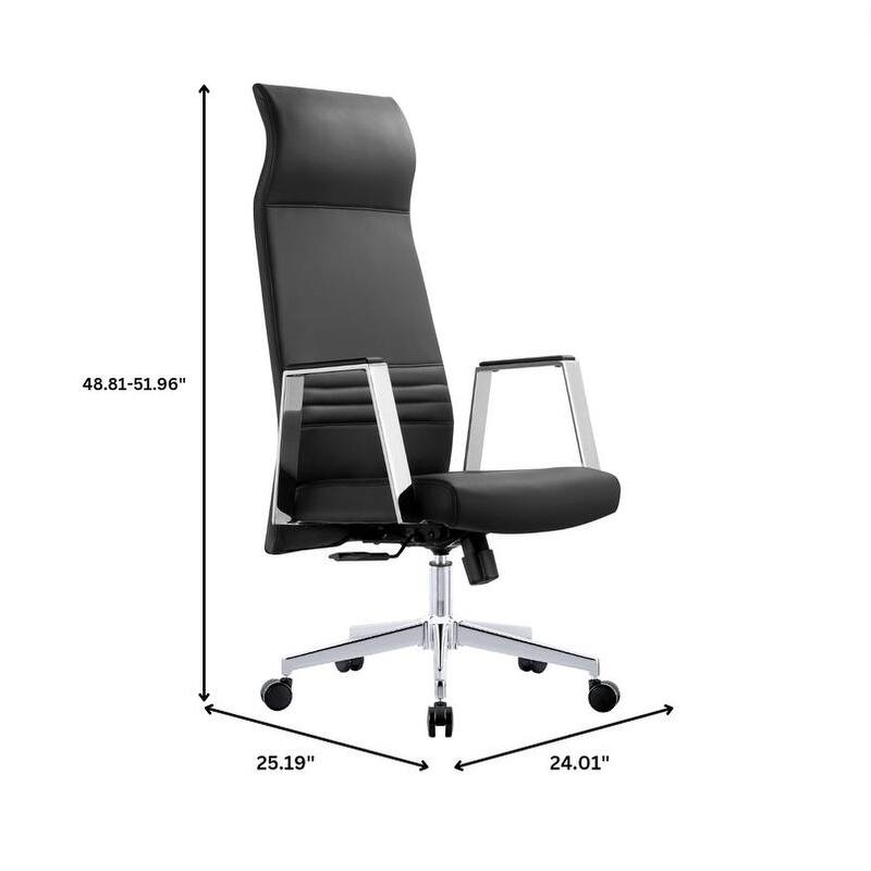 Aleen Ergonomic Leather Office Chair with High Back, 360° Swivel, Adjustable Height, Tilt Mechanism & Iron Frame