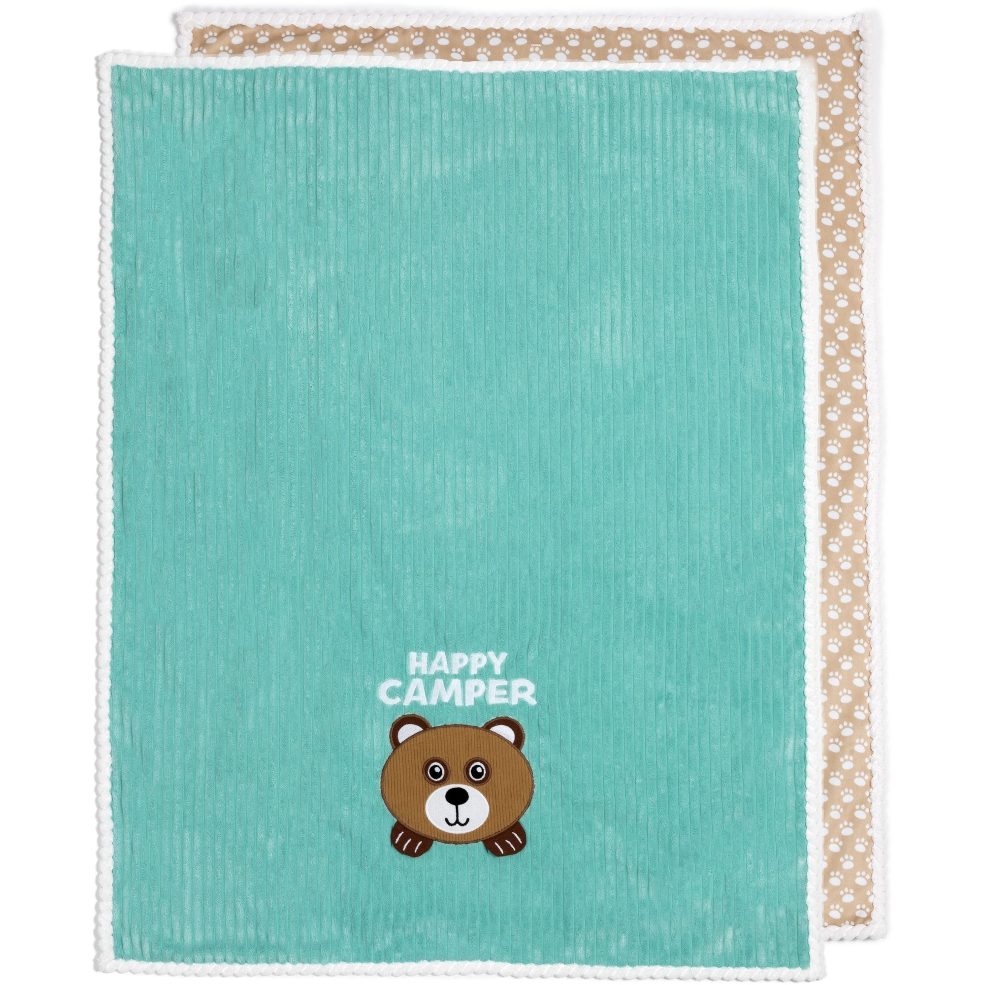 Pavilion Happy Camper Ribbed Plush Childen's Blanket
