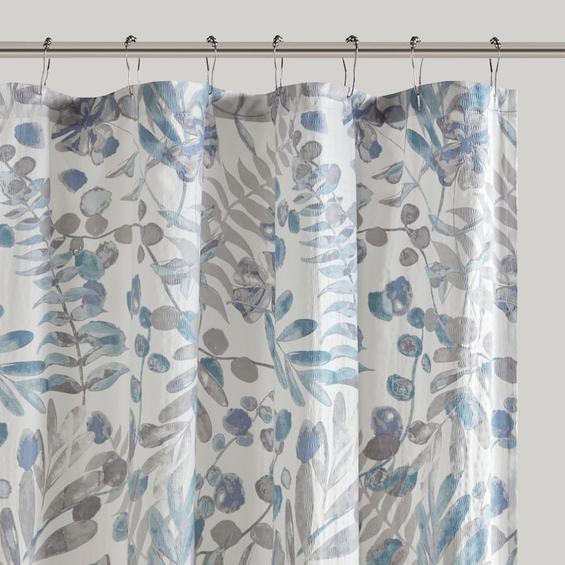 Madison Park Kairi Printed Seersucker Shower Curtain