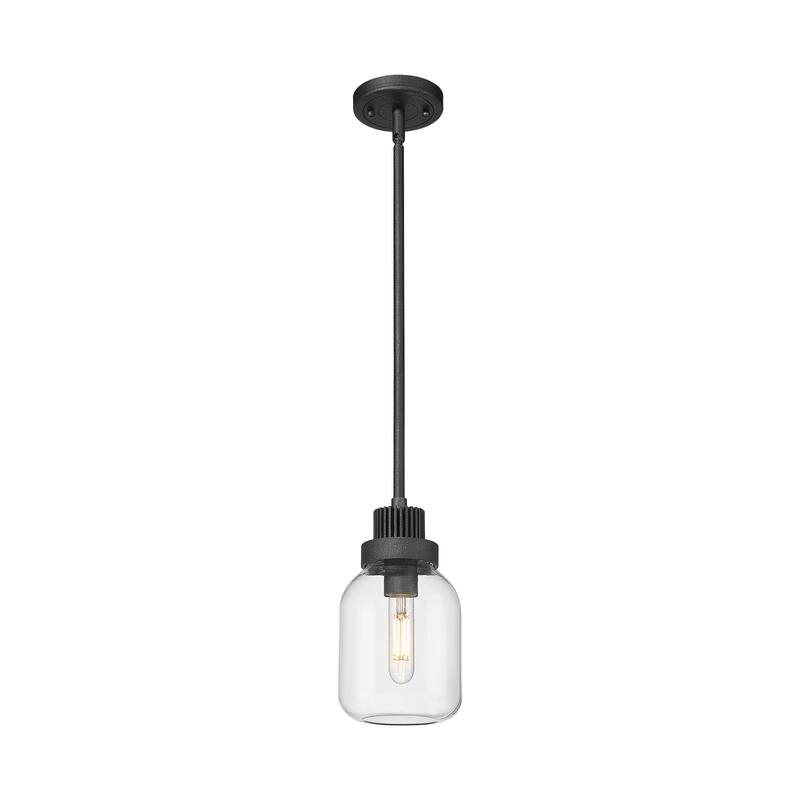 Innovations Lighting Somers - 1 Light 6" Stem Hung Pendant - Weathered Zinc/Clear