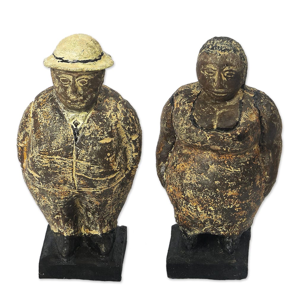 Novica Handmade Charming Couple Ceramic Figurines (Pair)