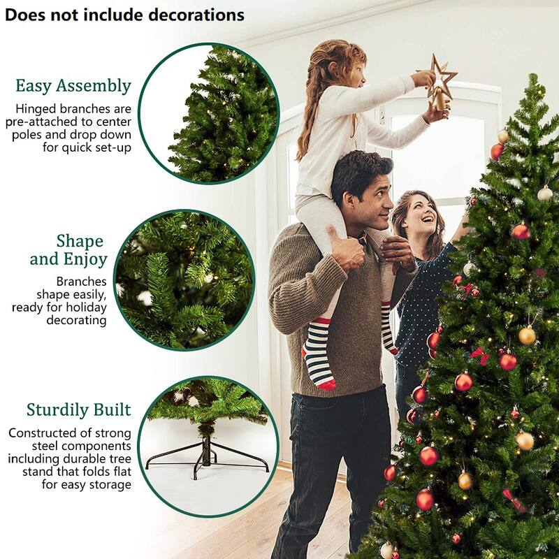 6FT Artificial Christmas Tree for Home, Party Decoration w/ Lights