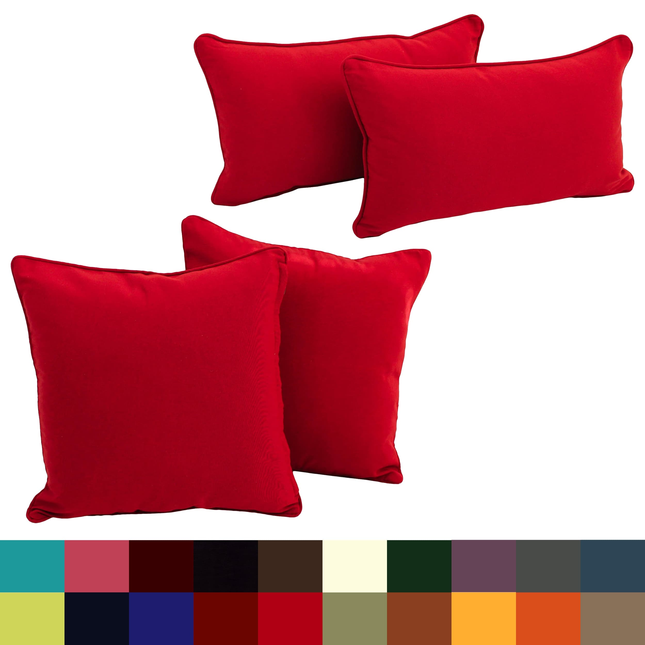 Delaney Twill 4-Piece Lumbar/Throw Pillow Set