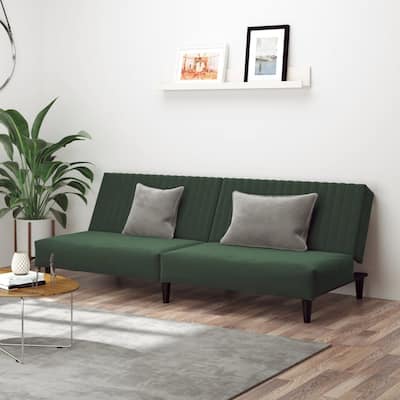vidaXL 2-Seater Sofa Bed multicolor Velvet - 78.7" x 33.3" x 27.2"