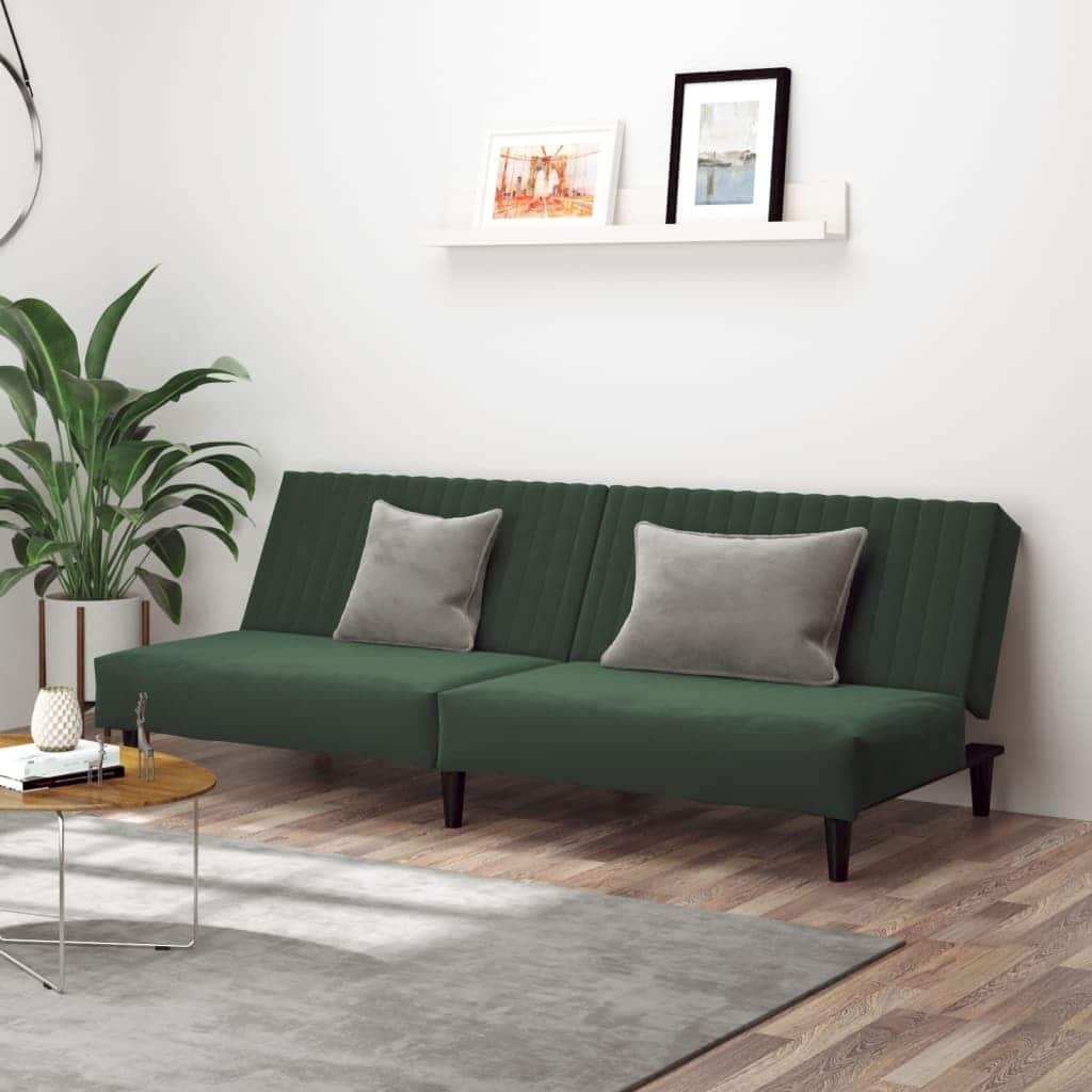 vidaXL 2-Seater Sofa Bed multicolor Velvet - 78.7" x 33.3" x 27.2"