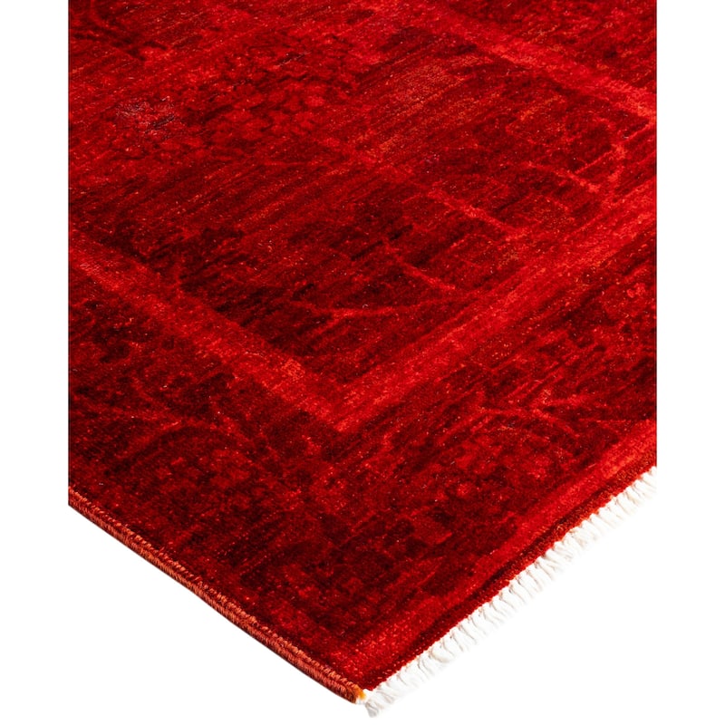 Overdyed One-of-a-Kind Hand-Knotted Area Rug - Red - 2' 6" x 9' 8"