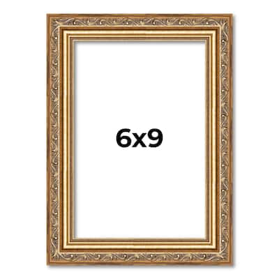6x9 Frame Red Solid Wood Picture Frame Width 1.75 Inches | Interior Frame Depth 1 13/16 Inches