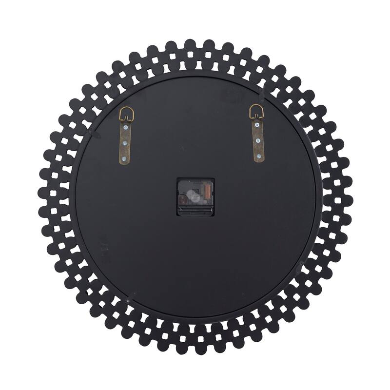 Silver Glass Mirrored Starburst Decorative Wall Clock