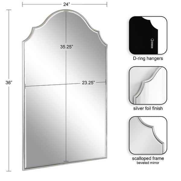 dimension image slide 2 of 14, Kate and Laurel Leanna Framed Arch Wall Mirror