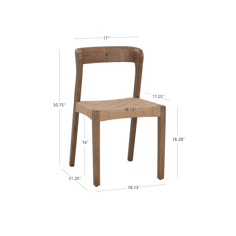 Maura Woven Brown Size Chair Set of 2