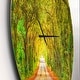 preview thumbnail 3 of 7, Designart 'Fall Greenery and Road Straight Ahead' Large Traditional Wall CLock