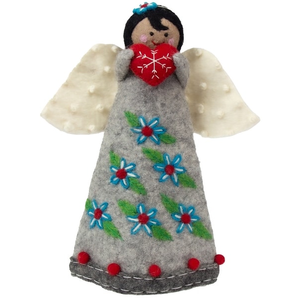 slide 2 of 9, Handmade Felt Angel Tree Topper/Tabletop Décor, Turquoise