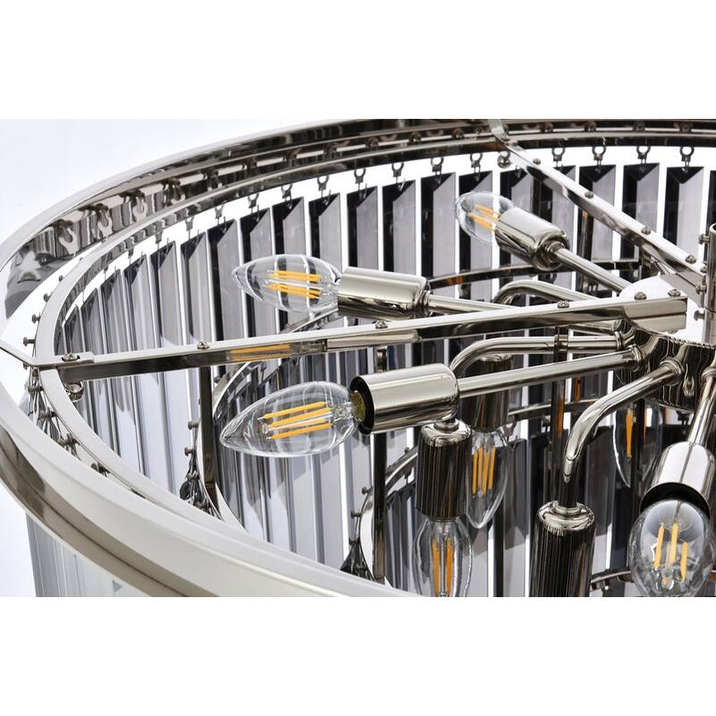 Royce Edge 17-Light Polished Nickel Chandelier