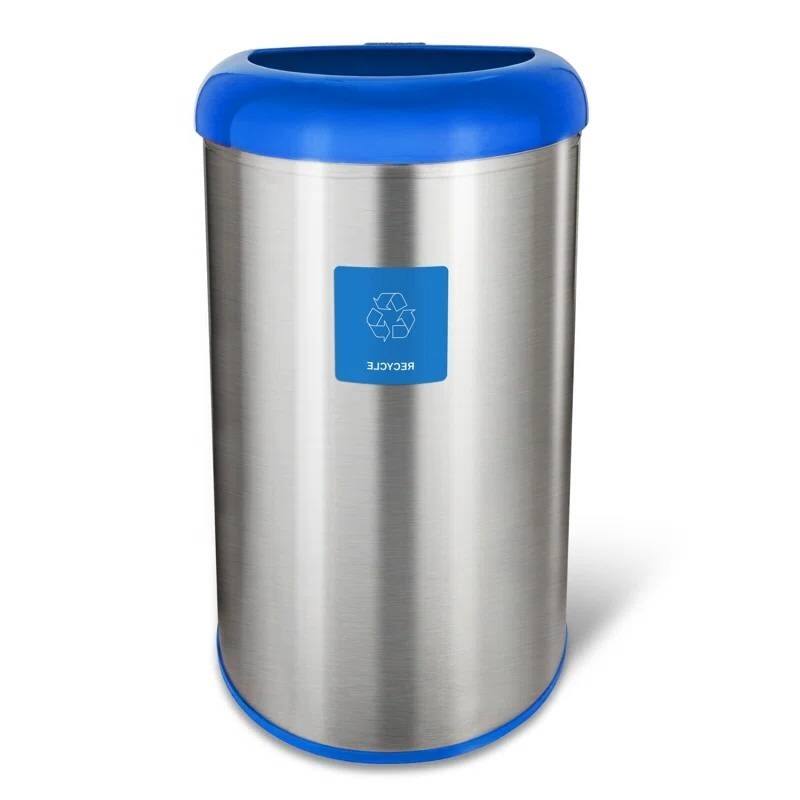Steel 13-Gallon Half-Circle Open Top Kitchen Trash Can