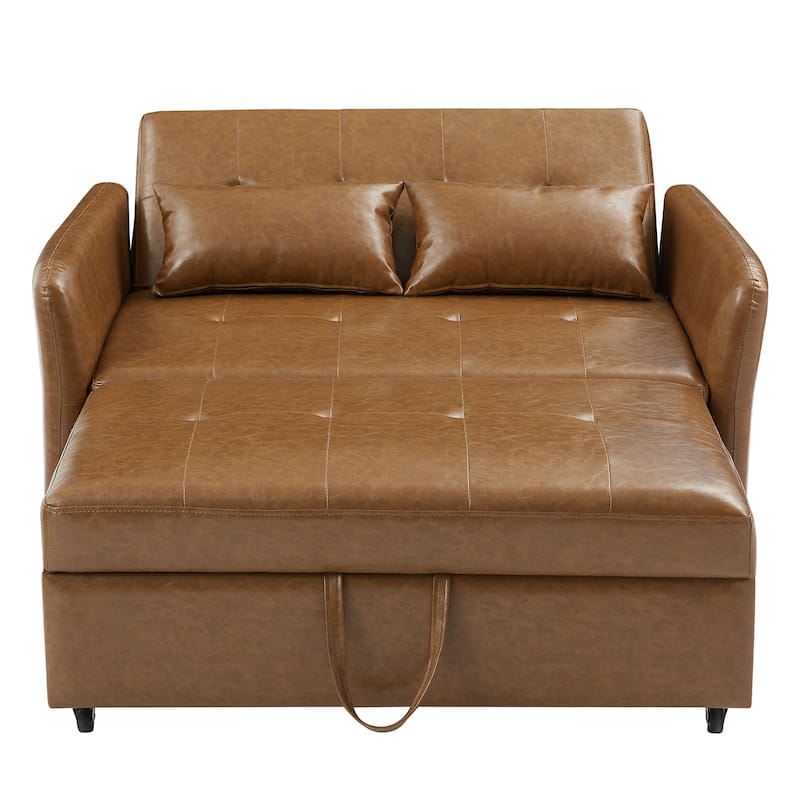 Roomfitters 51.57" Convertible Sleeper Bed with Adjustable Oversized Armchair Design and Three USB Charging Ports