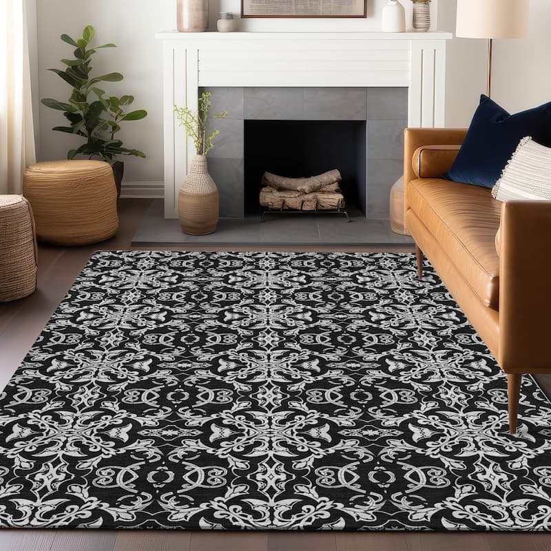 Premium Washable Super Soft Dark Traditional Mayfield Rug