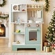 preview thumbnail 4 of 16, Costway Play Kitchen with Chalkboard Microwave Stove Dish Rack Faucet - See Details