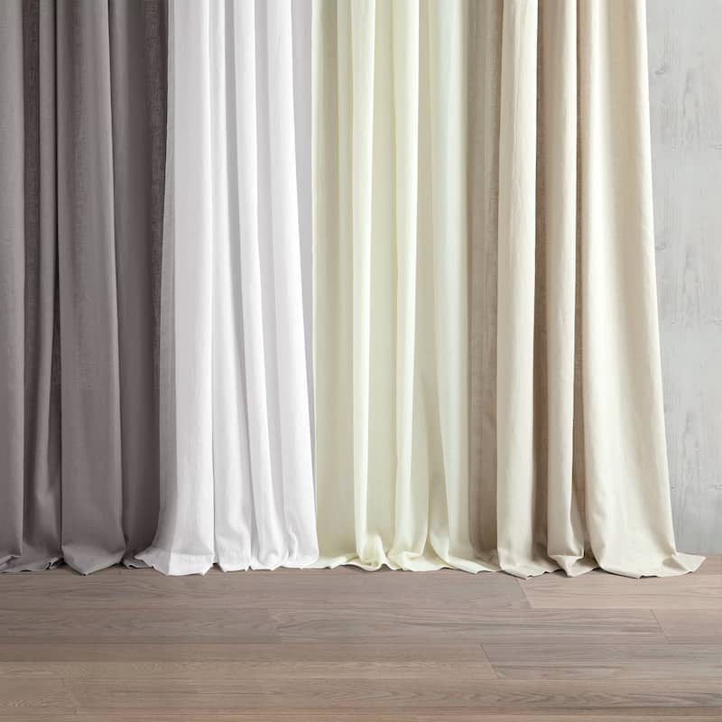 Lush Decor Belgian Flax Prewashed Linen Rich Cotton Blend Window Curtain Panel Single