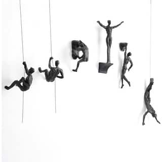 Large Climbing Man Wall Sculpture Set of 6