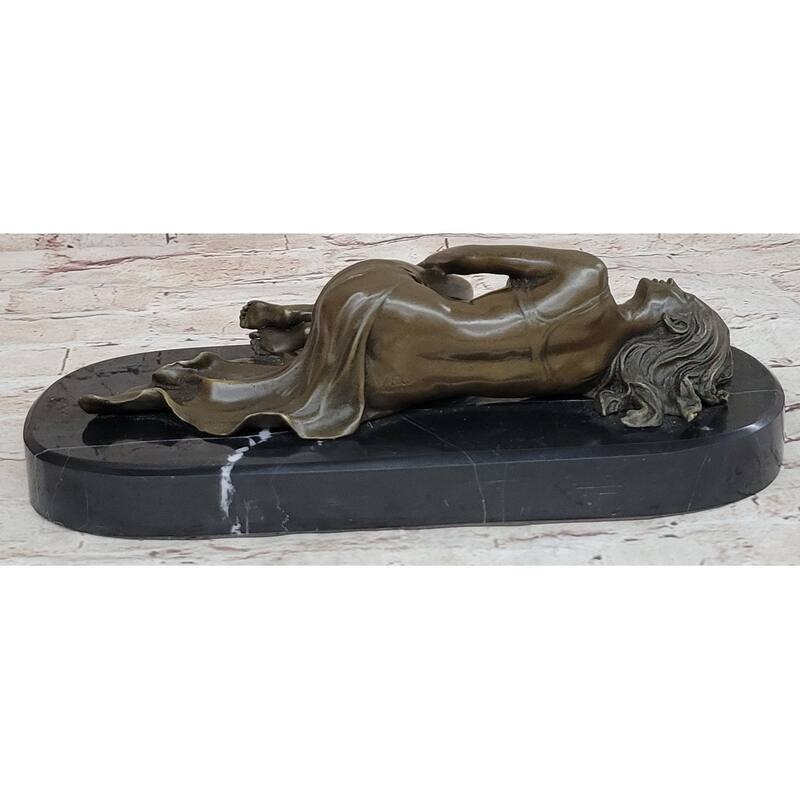 Hot Cast Bronze Sculpture Statue Original Art Girl Laying Down Sleeping