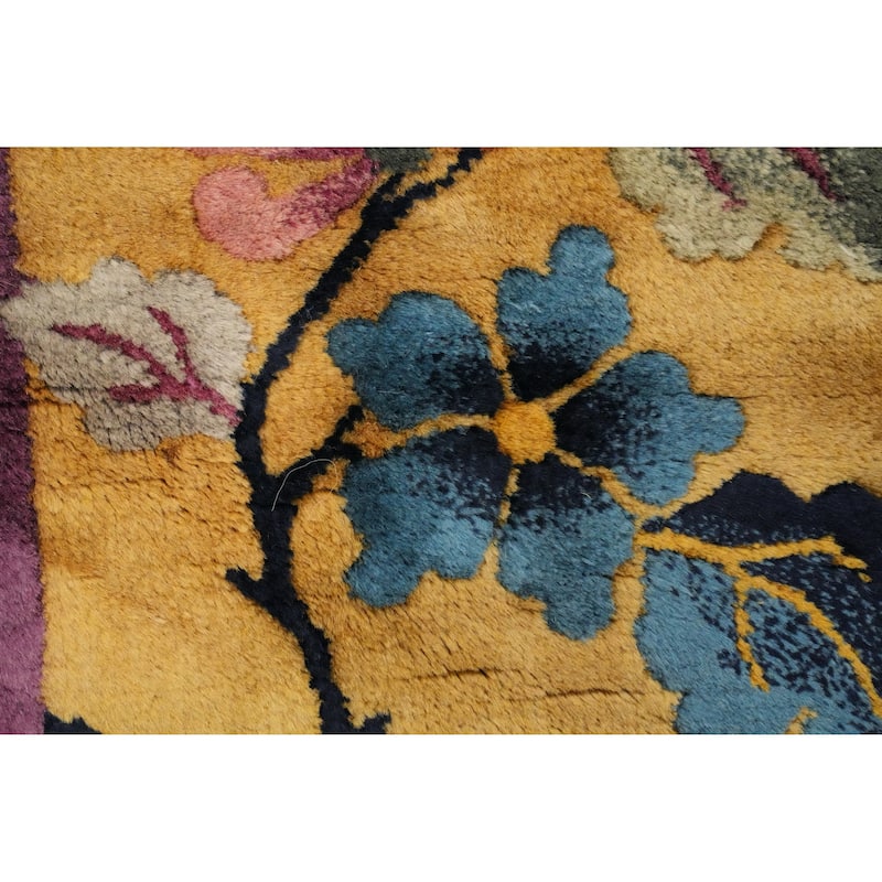 Hand Knotted Oriental 100% Wool Carpet Traditional Floral Green Art Deco Area Rug - 17' 0'' X 11' 11''