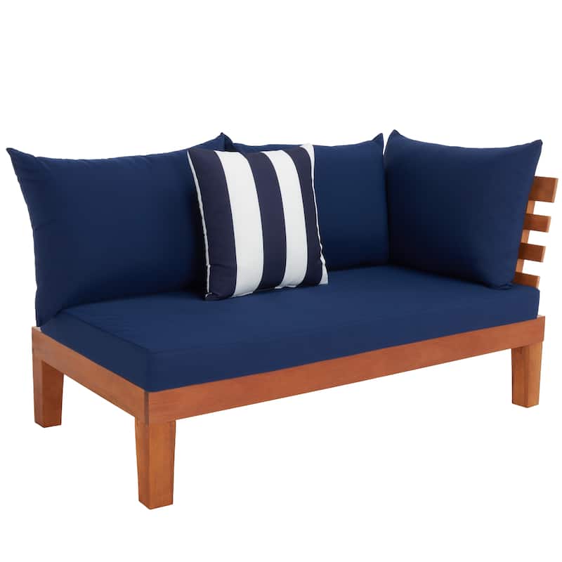 SAFAVIEH Egea 5-Piece Outdoor Solid Wood Sectional Conversation Set - 55W x 27D x 29H