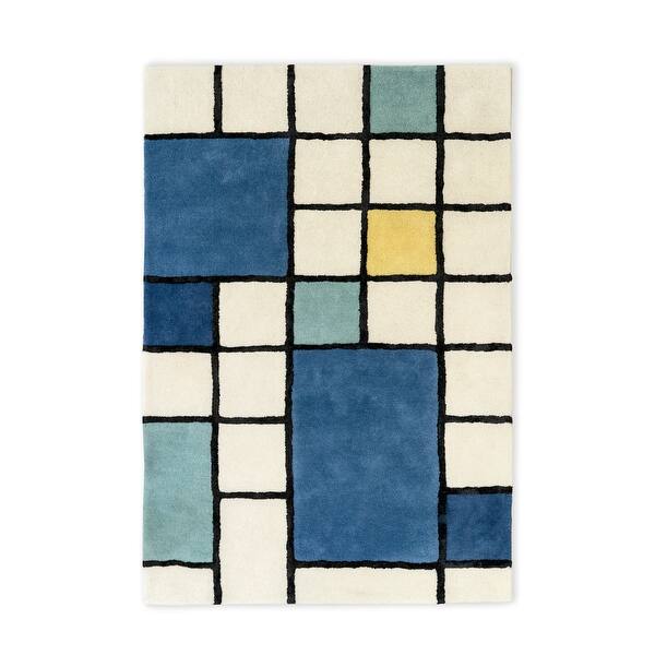 slide 2 of 6, Mid-Cen Grid Kids Rug - Nico & Yeye - 4' x 6'