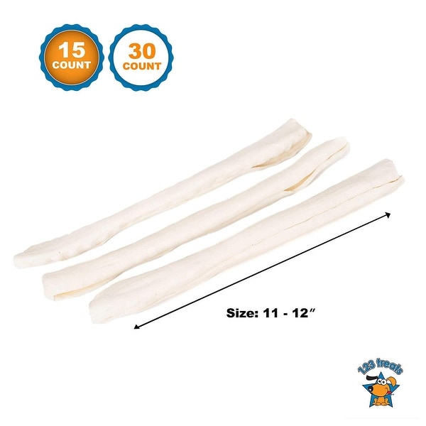 Rawhide Stick for Dogs - 11-12 inches Beef Hide Natural Skinny Rolls - Great Dog Chew Dogs by 123 Treats. Opens flyout.