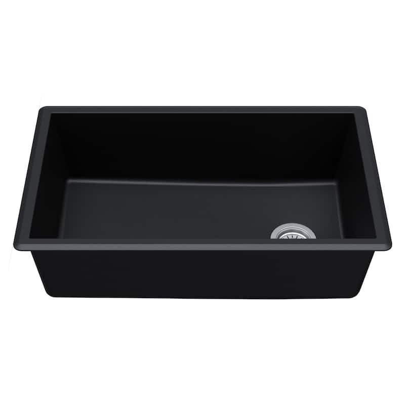 Karran Undermount Quartz Single-bowl Kitchen Sink - Black
