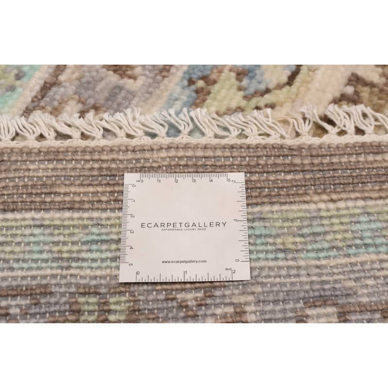 ECARPETGALLERY Hand-knotted Modern Oushak Dark Brown Wool Rug - 12' 1" x 15'
