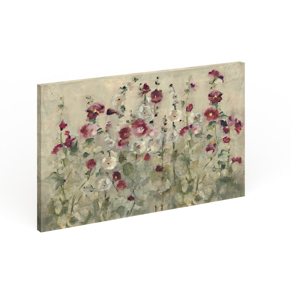 iCanvas "Hollyhocks Row Cool" by Cheri Blum Canvas Print