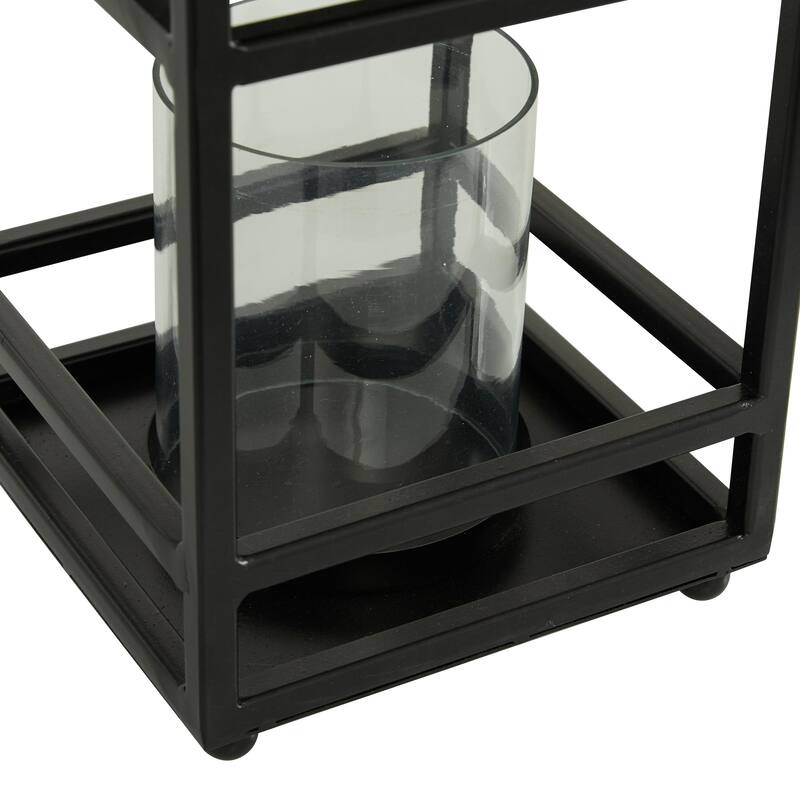 Metal Decorative Indoor Outdoor Candle Lantern - Black - Roche River Decor