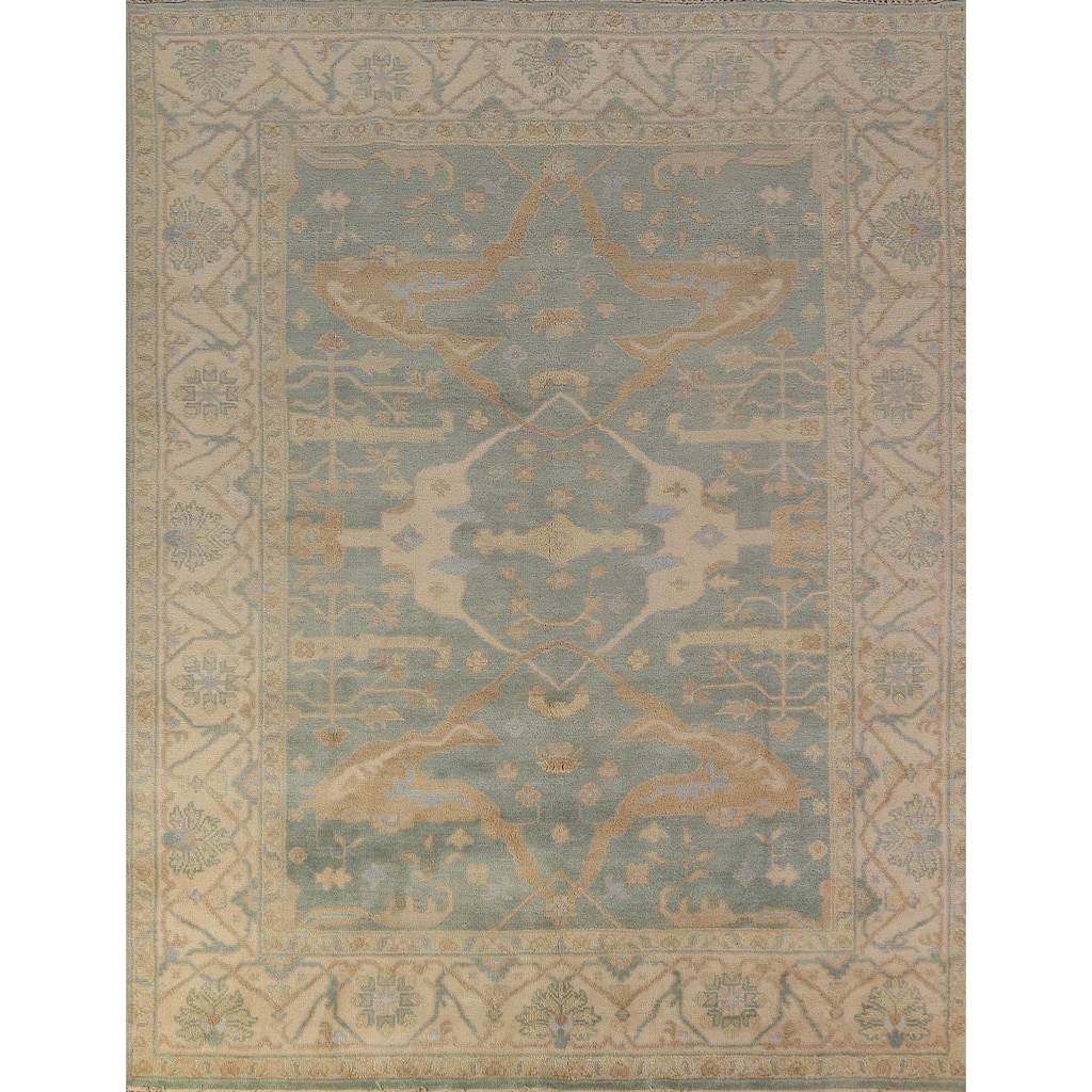Oushak Indian Rug Hand-Knotted Transitional Wool Carpet - 8'0"x 9'9"