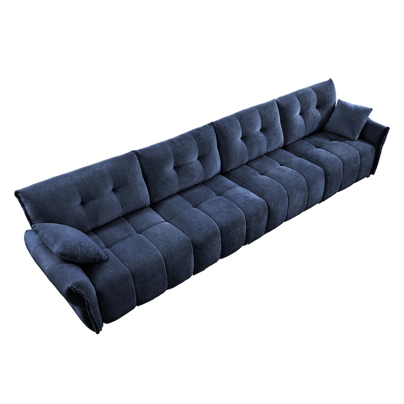 Modern 4-Seater Tufted Sofa Couch with Pillows