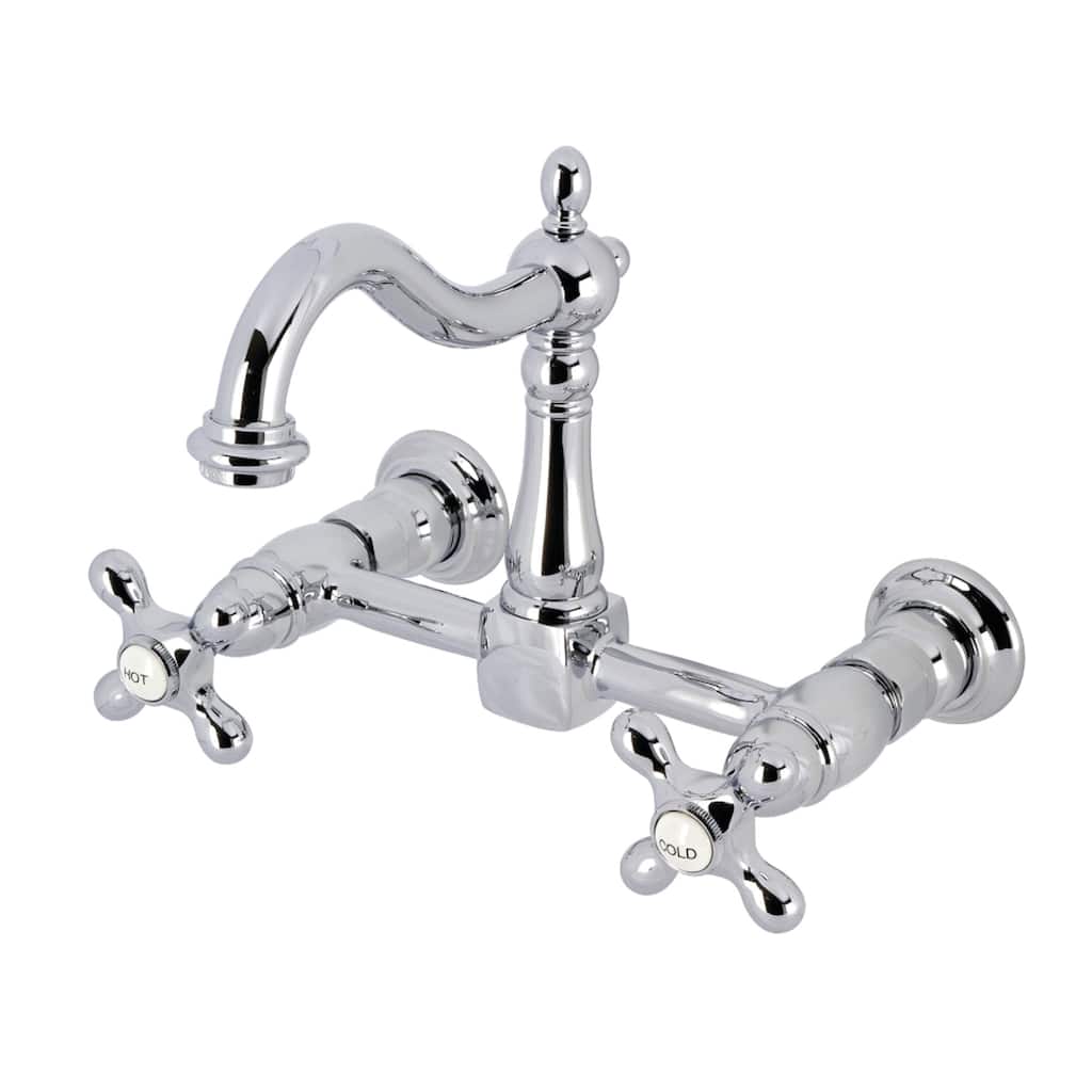 Heritage Two-Handle 2-Hole Wall Mount Bridge Kitchen Faucet