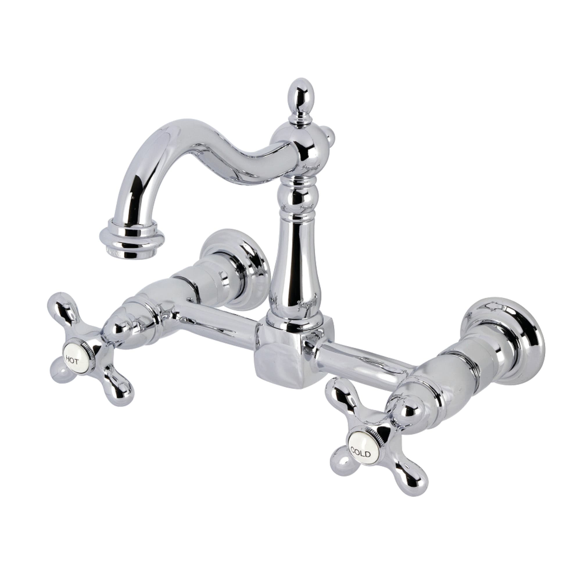 Heritage Two-Handle 2-Hole Wall Mount Bridge Kitchen Faucet