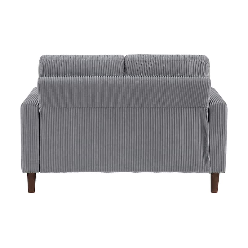 Caspian 54.5" Corduroy Living Room Loveseat - Wood Finish Exposed Feet