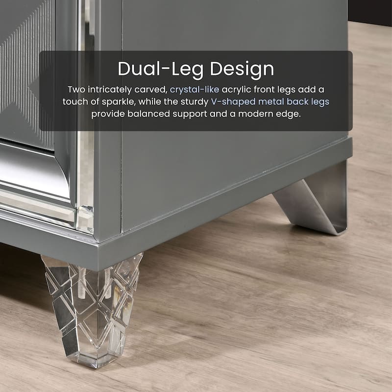 Bel Air Glam 2-Drawer Wood Nightstand with USB Ports by Furniture of America