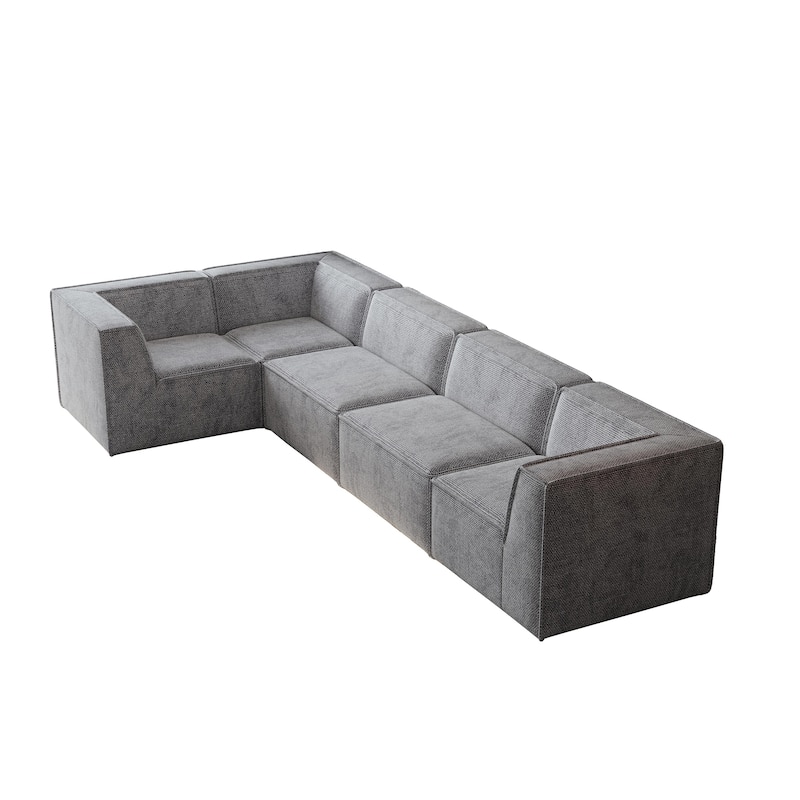 106"x106" Chenille Modular L-Shaped Sectional Sofa (5-Piece)