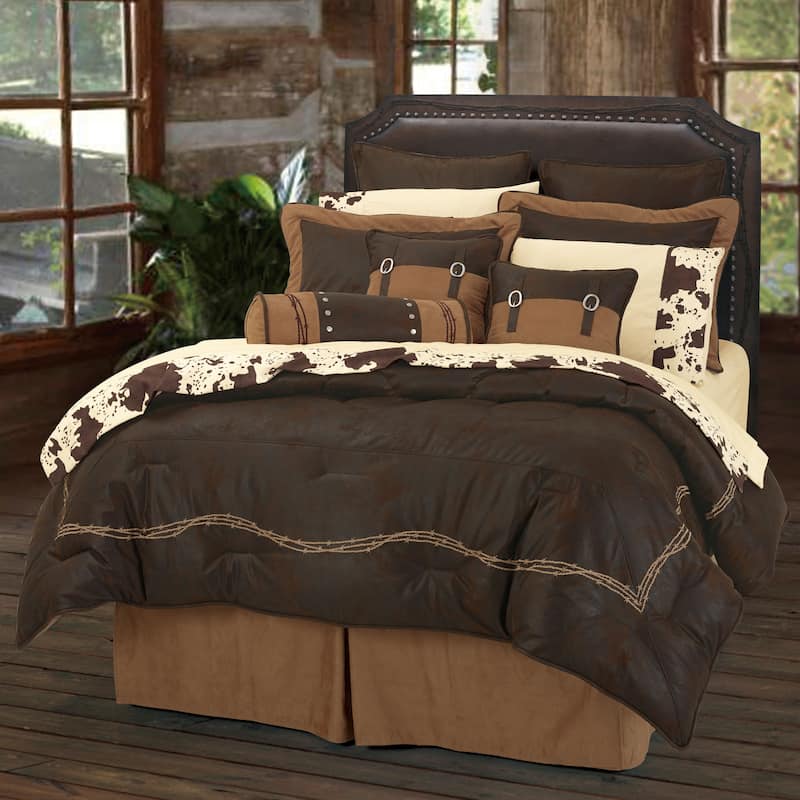 Paseo Road by HiEnd Accents Barbwire Comforter Set, 7PC - Chocolate - King