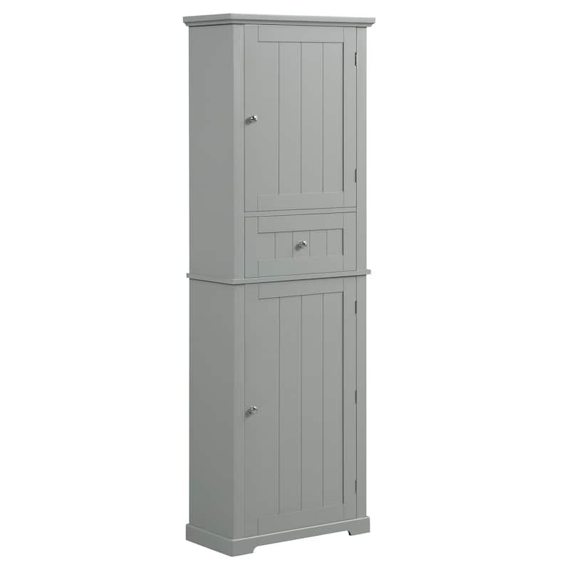 Roomfitters Tall Freestanding Bathroom Cabinet with Drawer, Adjustable Shelf and Smooth Painted MDF Finish