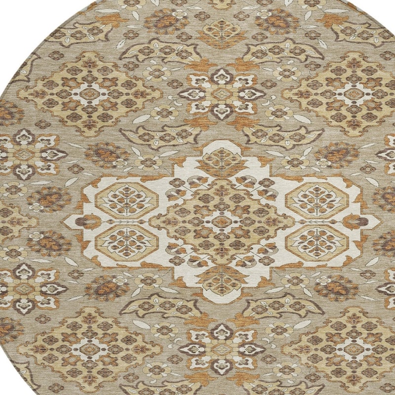 HomeRoots Medallion Traditional Rectangle Outdoor Rug