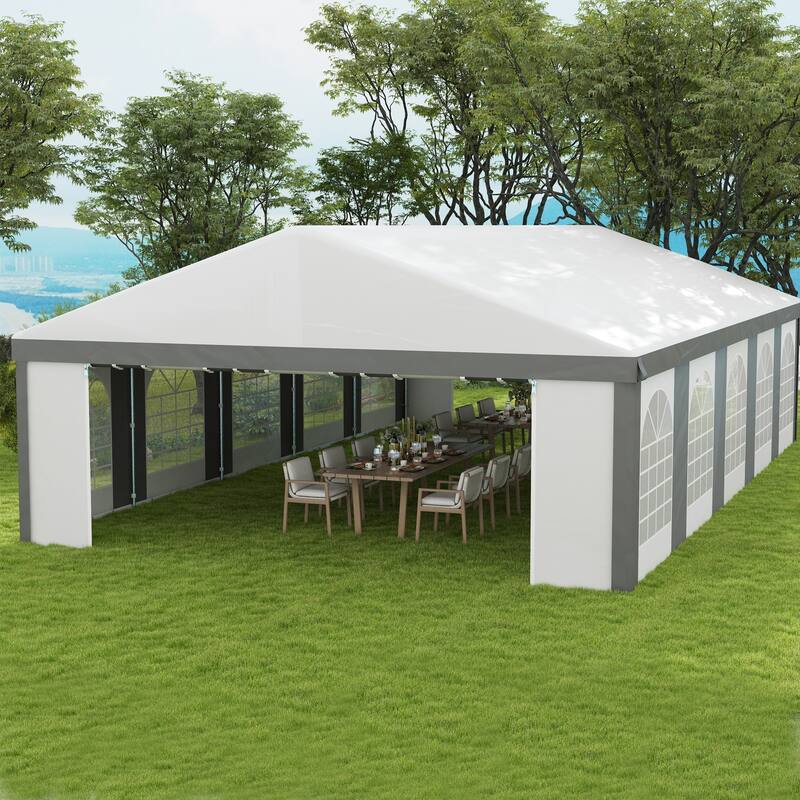 Outsunny 20' x 33' Heavy Duty Party Tent & Carport with Removable Sidewalls and Double Doors, Large Canopy Tent, Sun Shade