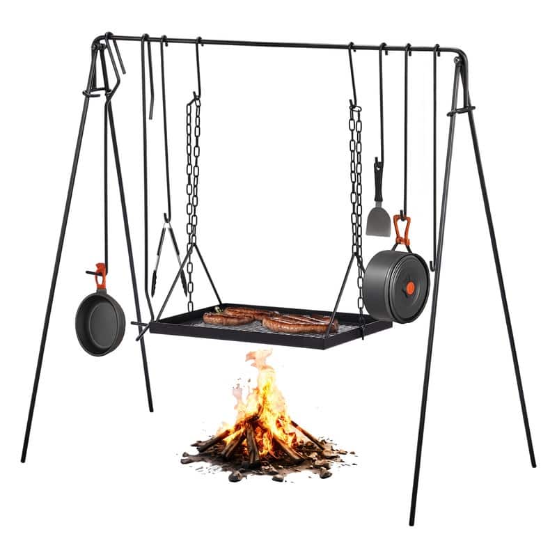 Portable Cookware Hanging Rack Outdoor Camping Bonfire - N/A