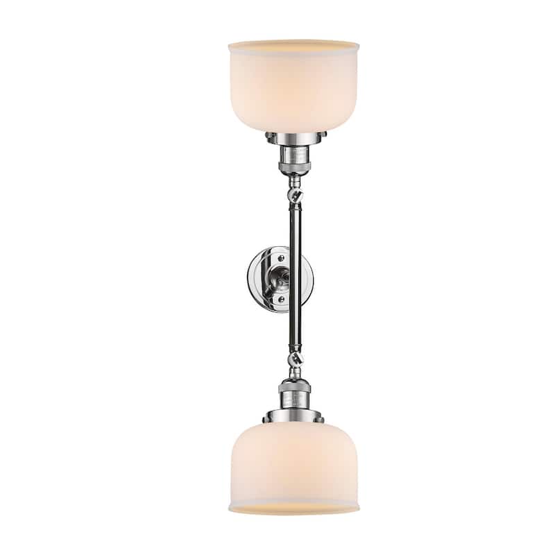 Innovations Lighting Large Bell 2 Light 23" Wide Bathroom Vanity Light - Polished Chrome / Matte White