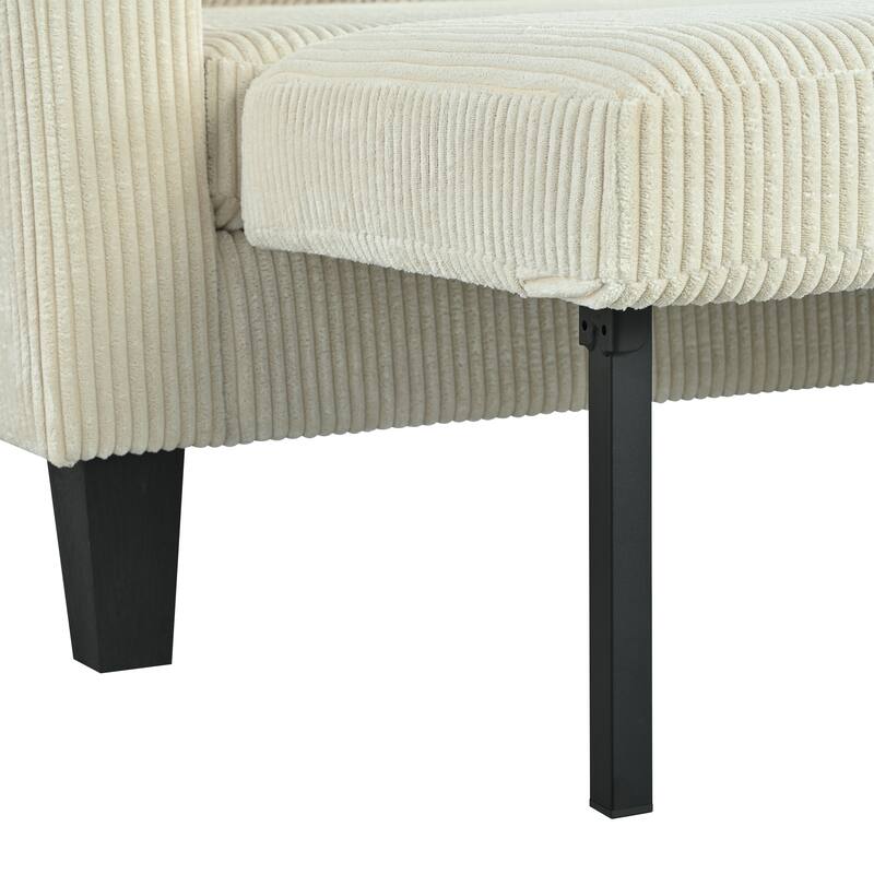 Reversible L-Shaped Sectional Sofa with Storage Chaise, USB Ports, Arm Cup Holder, Modern Corduroy Sleeper Couch for Living Room