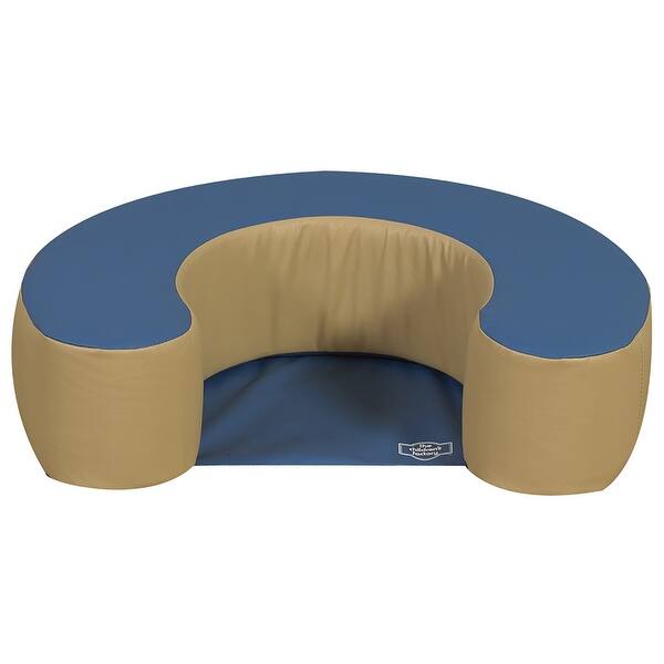 slide 2 of 8, Children's Factory Woodland Sit Me Up Foam Seat Lounger for Newborns, Blue/Tan - 1.60