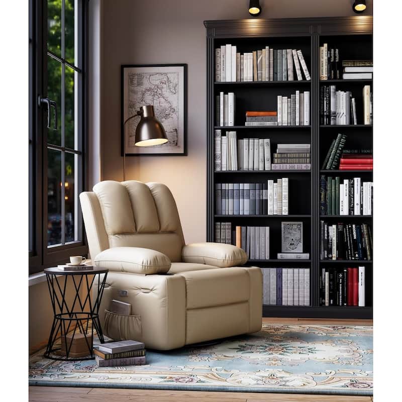 Oversized360° Swivel Recliner Chairs with Heat and Massage