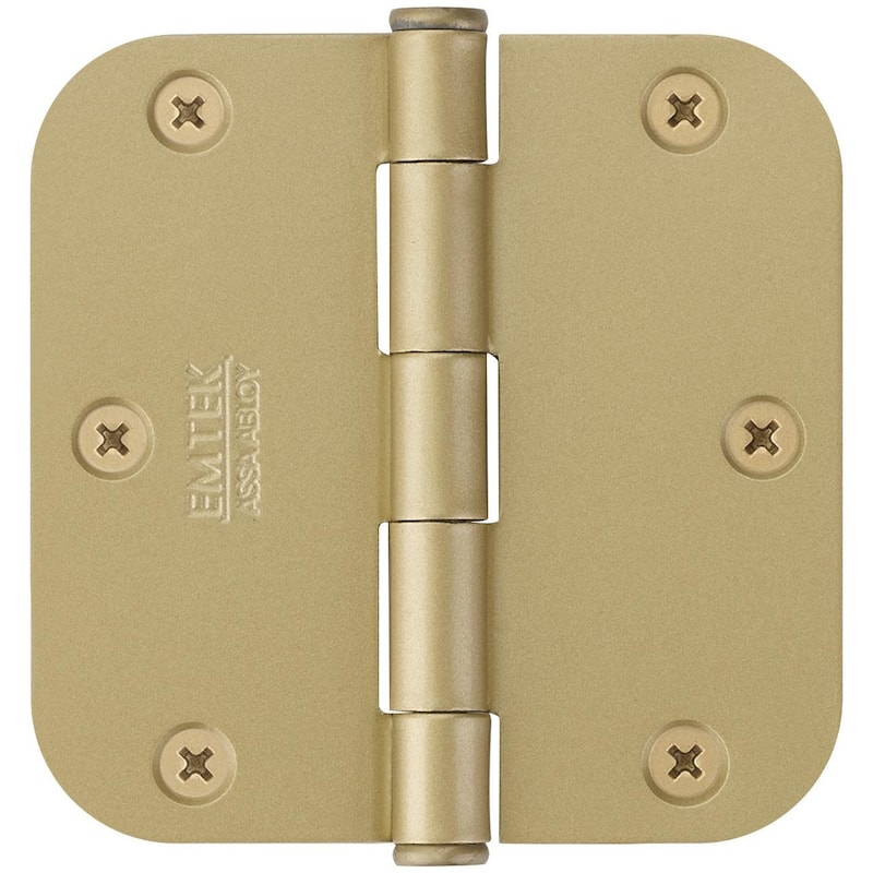 Emtek 3-1/2" x 3-1/2" Plated Steel Heavy Duty 5/8" Radius Round Corner - Satin Brass